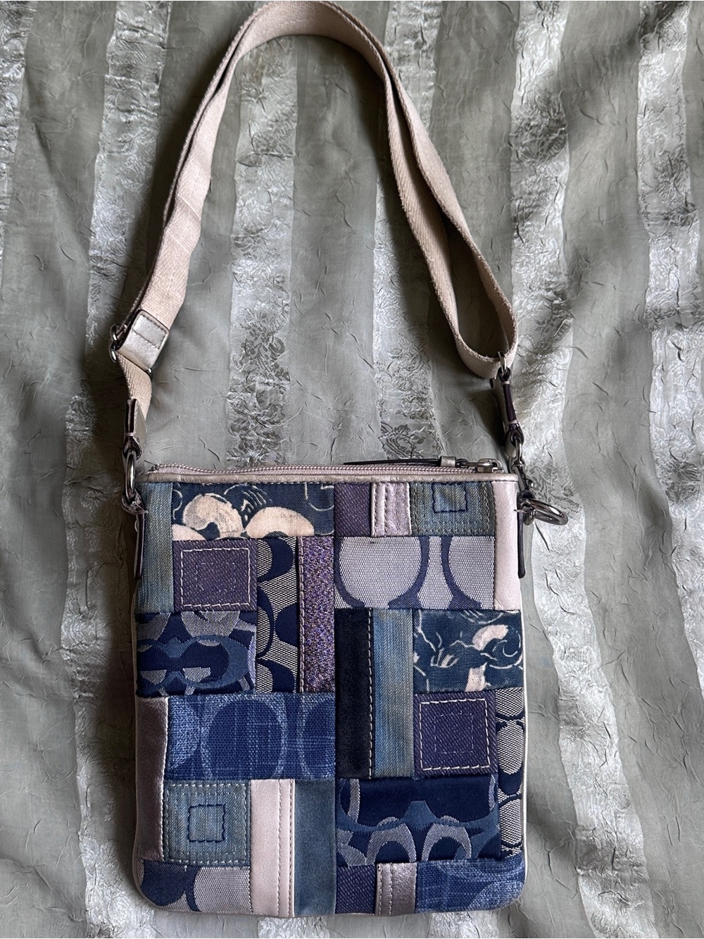 Y2K Coach Patchwork Blue Denim Crossbody Bag